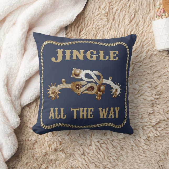 Almofada Cowboy Ocidental Spurs Jingle Por Todo O Caminho (Cobertor)