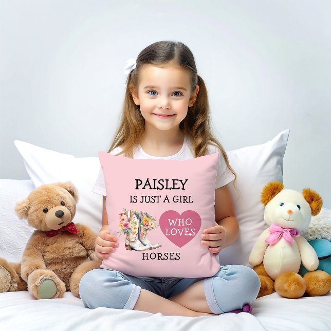 Almofada Cowgirl Boots Just a Girl who loves horses (Criador carregado)