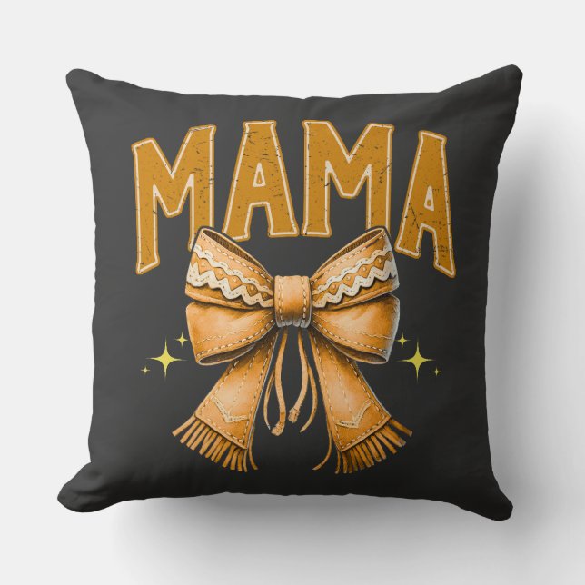 Almofada "Cowgirl Mama - Travesseiro Cozy Ocidental (Frente)