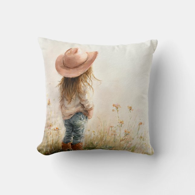 Almofada Cowgirl Nursery Pillow – Western Farm Decor (Frente)