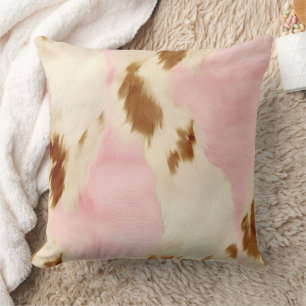 Almofada Cowgirl Pink Cream Brown Cowhide