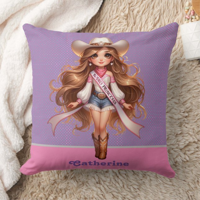 Almofada Cowgirl Rodeo Princess 1 Personalizadas (Cobertor)