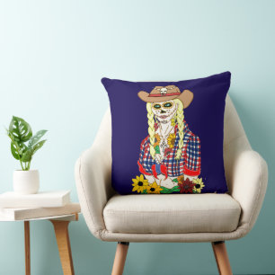 Almofada Cowgirl Sugar Skull