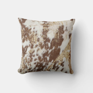Almofada Cowhide Dourada