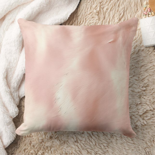 Almofada Cowhide Rosa-Rosa-Rosa-Esbranquiçada (Cobertor)