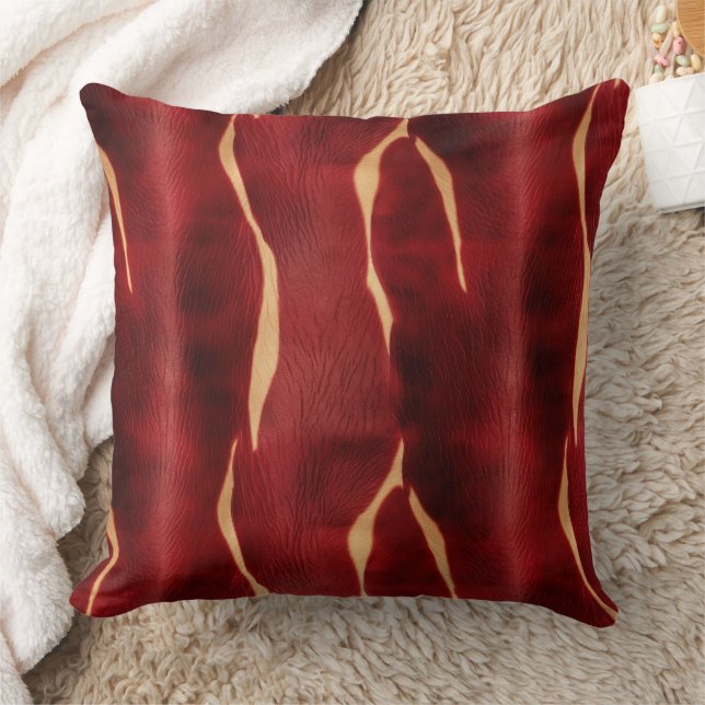 Almofada Cowhide Vermelho Ocidental (Cobertor)