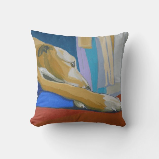 Almofada Coxim amarelo do lurcher (Frente)