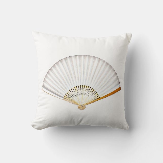 Almofada Coxim branco japonês do lance do fã (Frente)
