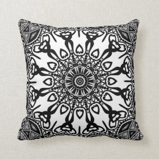 Almofada Coxim branco preto tribal do teste padrão de