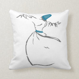 Almofada Coxim do Dervish girando - turquesa