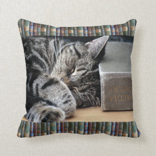 Almofada Coxim do gato do sono do amante de livro do