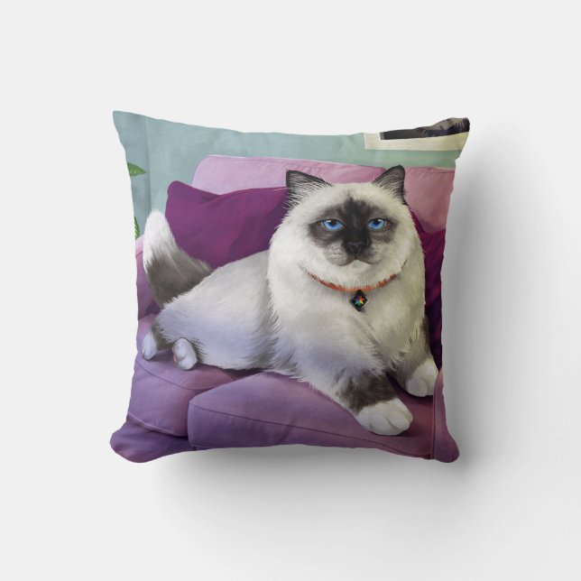 Almofada Coxim do lance do gato de CatFans - de Birman (Frente)