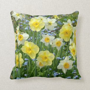 Almofada Coxim do lance do impressão dos daffodils do
