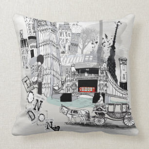 Almofada Coxim impresso de Londres cidade retro
