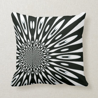 Almofada Coxim óptico branco preto Trippy do teste padrão