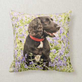 Almofada Coxim preto de cocker spaniel