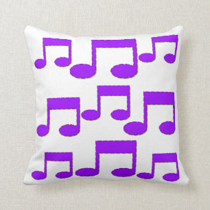 Almofada Coxim roxo do travesseiro do tema das notas da