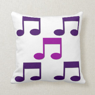 Almofada Coxim roxo do travesseiro do tema das notas da
