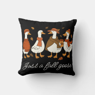 Almofada Cozy Autumn Geese - Fall Season Animal Illustratio