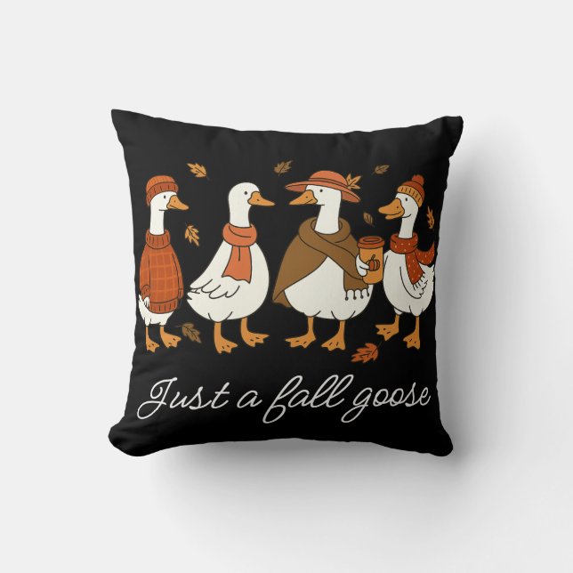 Almofada Cozy Autumn Geese - Fall Season Animal Illustratio (Frente)
