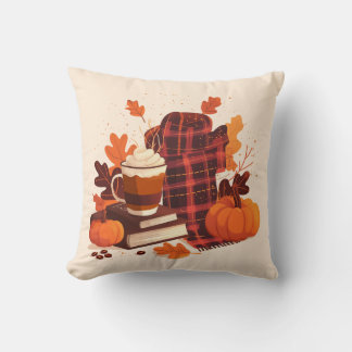 Almofada Cozy Autumn - Queda Decor com Pumpkins e livros -