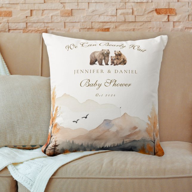 Almofada Cozy Autumn Woodland Bear Family We Can Bearly (Criador carregado)