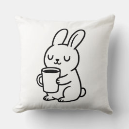 Almofada Cozy Bunny Coffee Doodle