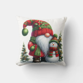 Almofada Cozy Christmas Gnome Art – Festive Holiday