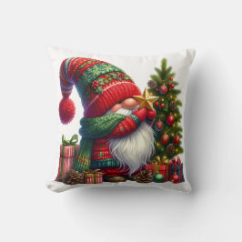 Almofada Cozy Christmas Gnome Art – Festive Holiday