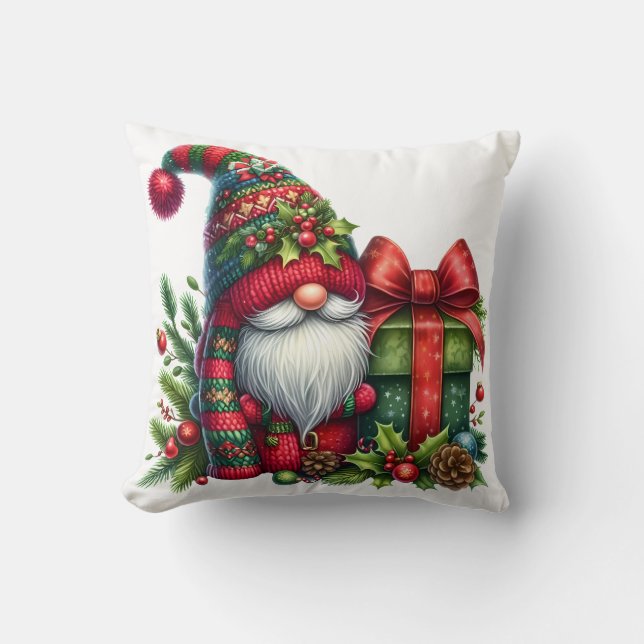 Almofada Cozy Christmas Gnome Art – Festive Holiday (Frente)