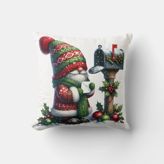 Almofada Cozy Christmas Gnome Art – Festive Holiday (Frente)