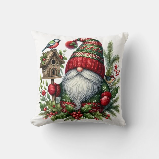 Almofada Cozy Christmas Gnome Art – Festive Holiday (Frente)