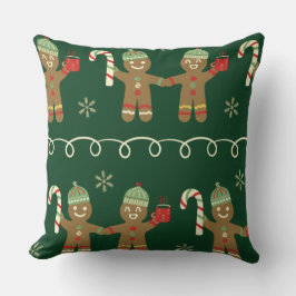 Almofada Cozy Christmas Pillow with Candy Canes & Cocoa