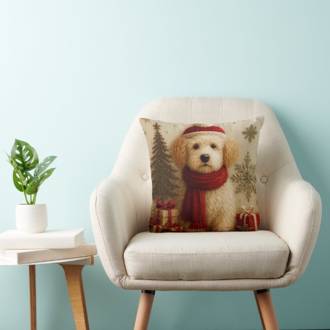 Almofada Cozy Christmas Puppy Throw Pillow (Cadeira)