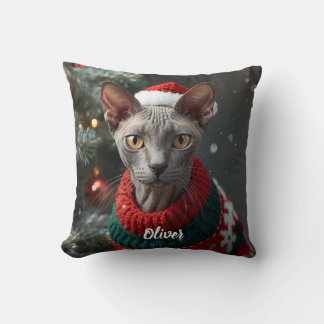 Almofada Cozy Cornish Rex Christmas Personalizado