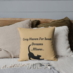 Almofada Cozy Haven Para Sonhos Doces Moew Cute Engraçado T