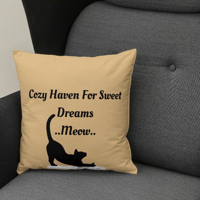 Almofada Cozy Haven Para Sonhos Doces Moew Cute Engraçado T (Criador carregado)