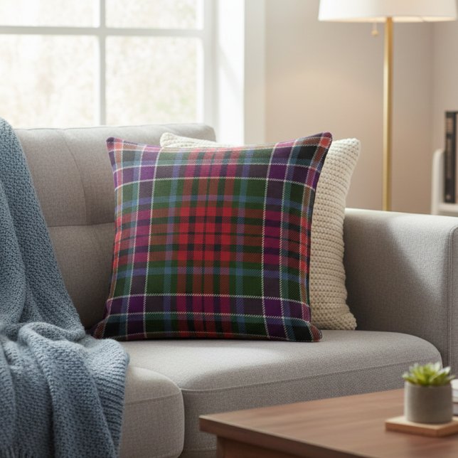 Almofada Cozy Highland Plaid - Rustic Red & Green Tartan (Criador carregado)