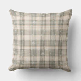 Almofada Cozy Plaid & Snowflake Winter Home Décor