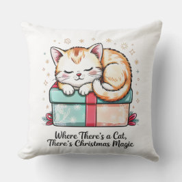 Almofada Cozy Sleeping Kitten - Winter Home Decor