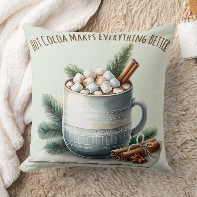 Almofada Cozy Winter Cocoa Marshmallow Mug Scene (Cobertor)