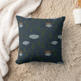 Almofada Cozy Winter Forest Pattern Throw Pillow