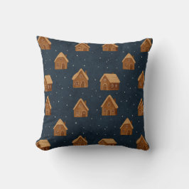Almofada Cozy Winter Village Pattern Throw Pillow