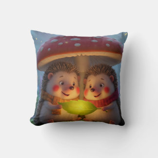 Almofada Cozy Woodland Hedgehog Fantasy Throw Pillow