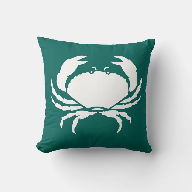 Almofada CRAB BRANCO somente travesseiro azul (Frente)