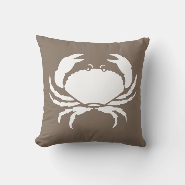 Almofada CRAB BRANCO somente travesseiro marrom (Frente)