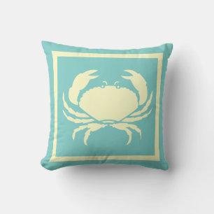 Almofada CRAB, esbranquiçado no travesseiro azul