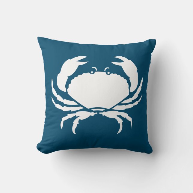 Almofada CRAB WHITE com travesseiro azul (Frente)