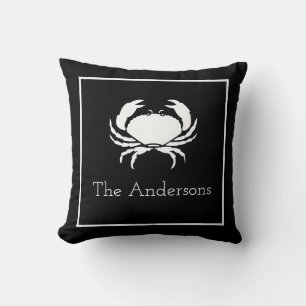 Almofada Crab White no Black Family Name Modern