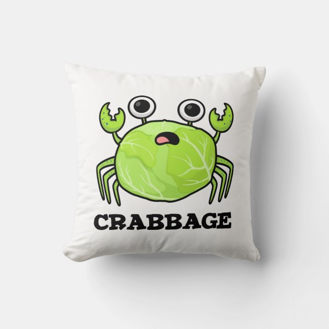Almofada Crabbage Funny Cabbage Crab Pun (Frente)
